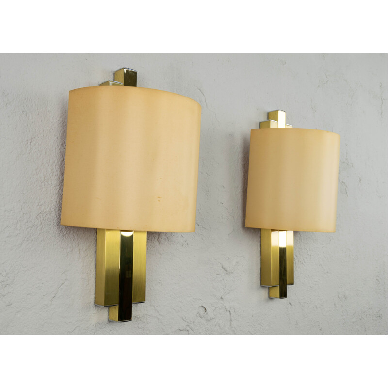 Pair of golden sconces for Lumica 1970s