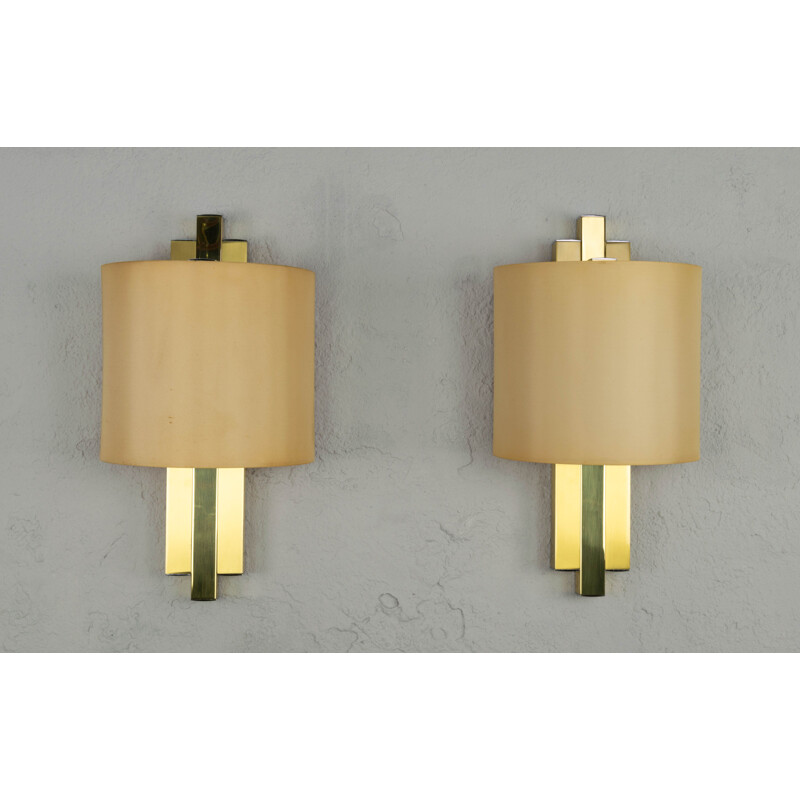 Pair of golden sconces for Lumica 1970s