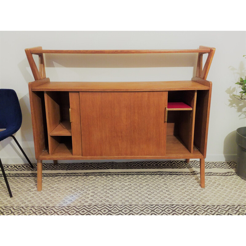 Vintage solid oak sideboard by Louis Paolozzi, 1950