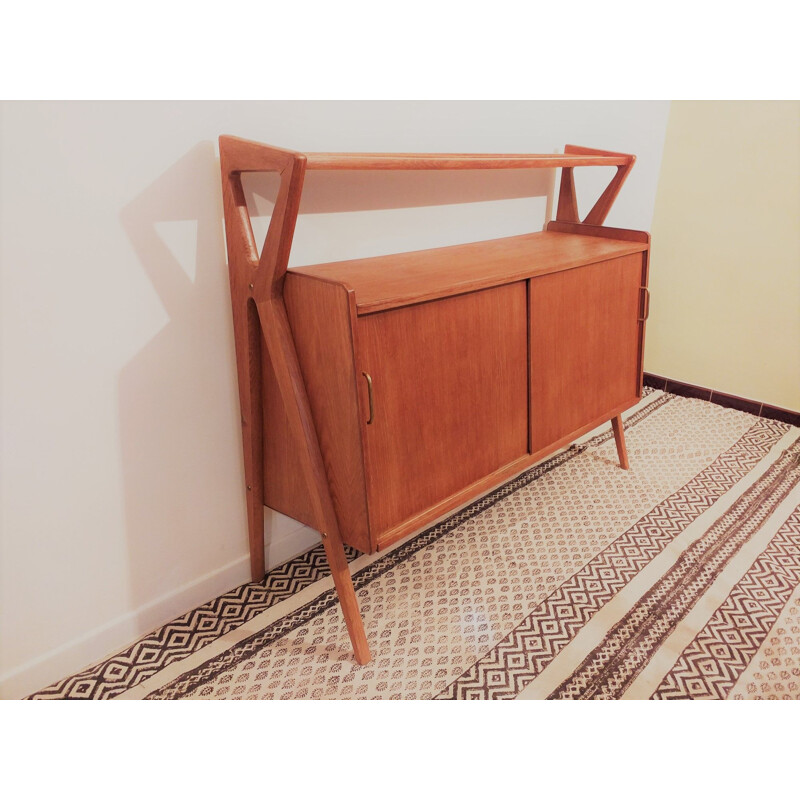 Vintage solid oak sideboard by Louis Paolozzi, 1950