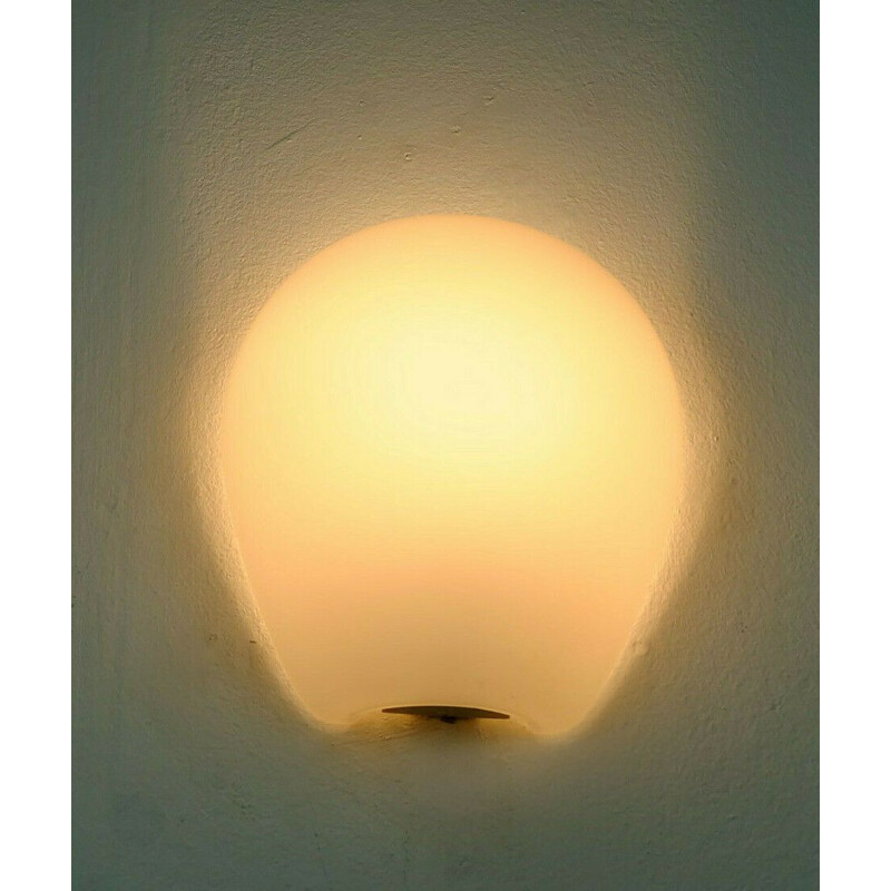 Vintage wall lamp model "Muschel" in opalin glass by Wilhelm Wagenfeld for Peill & Putzler