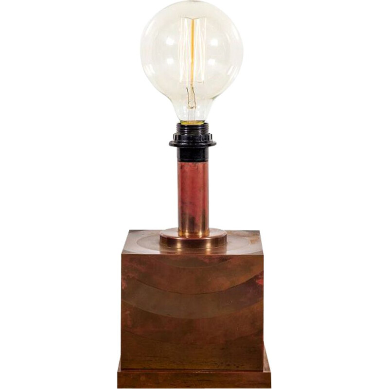 Lámpara de mesa danesa vintage de cobre