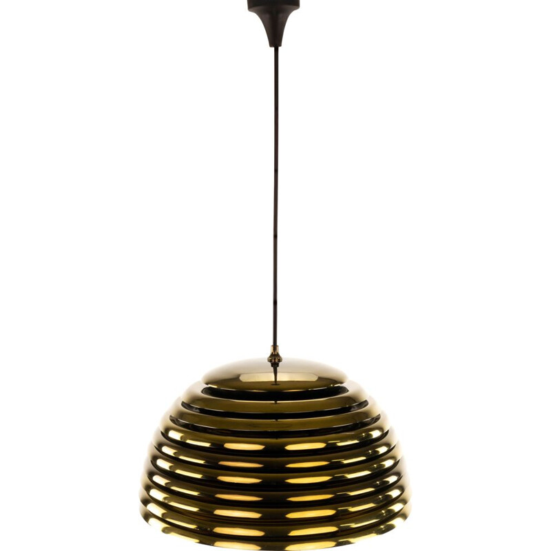 Lampe vintage allemande à satin doré de Kazuo Motozawa pour Staff 1970