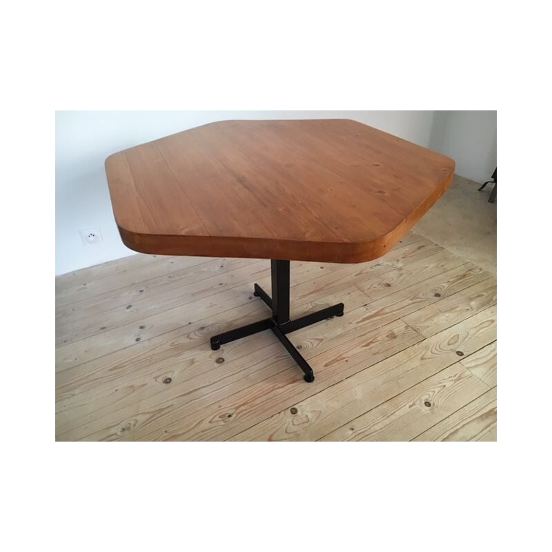 Vintage exagonal table by Charlotte Perriand 1970