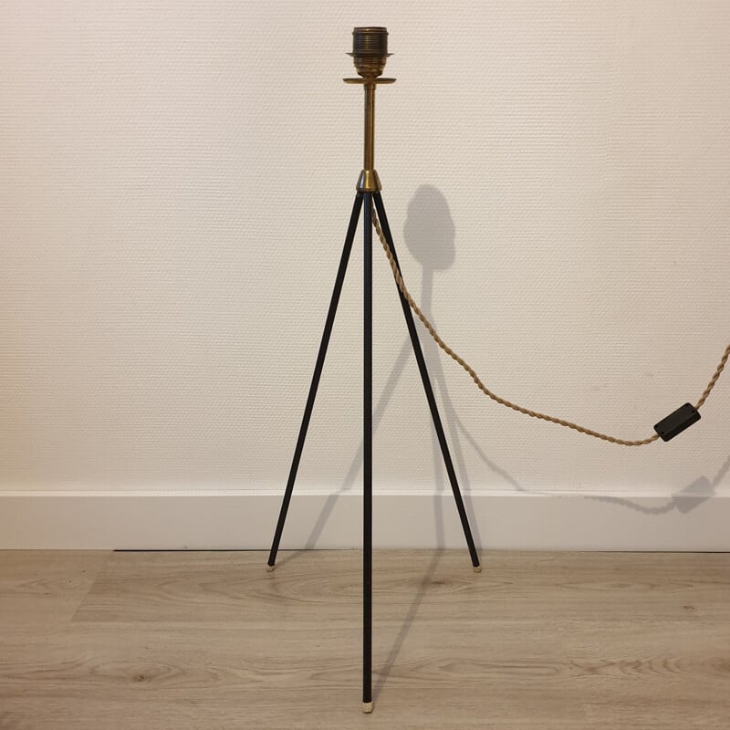 Vintage tripod floor lamp with a Rhodoïd shade by Aro Leuchte, 1960s