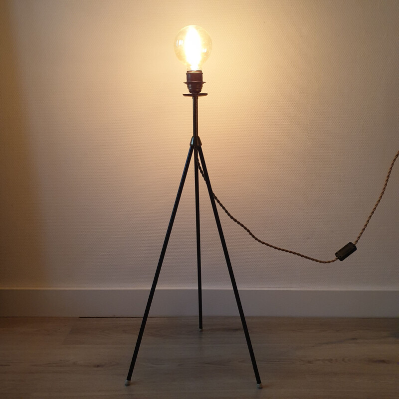 Vintage tripod floor lamp with a Rhodoïd shade by Aro Leuchte, 1960s