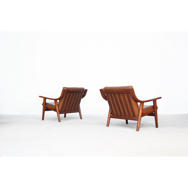 Paire de fauteuils vintage GE-530 par Hans Wegner pour Getama 1960s