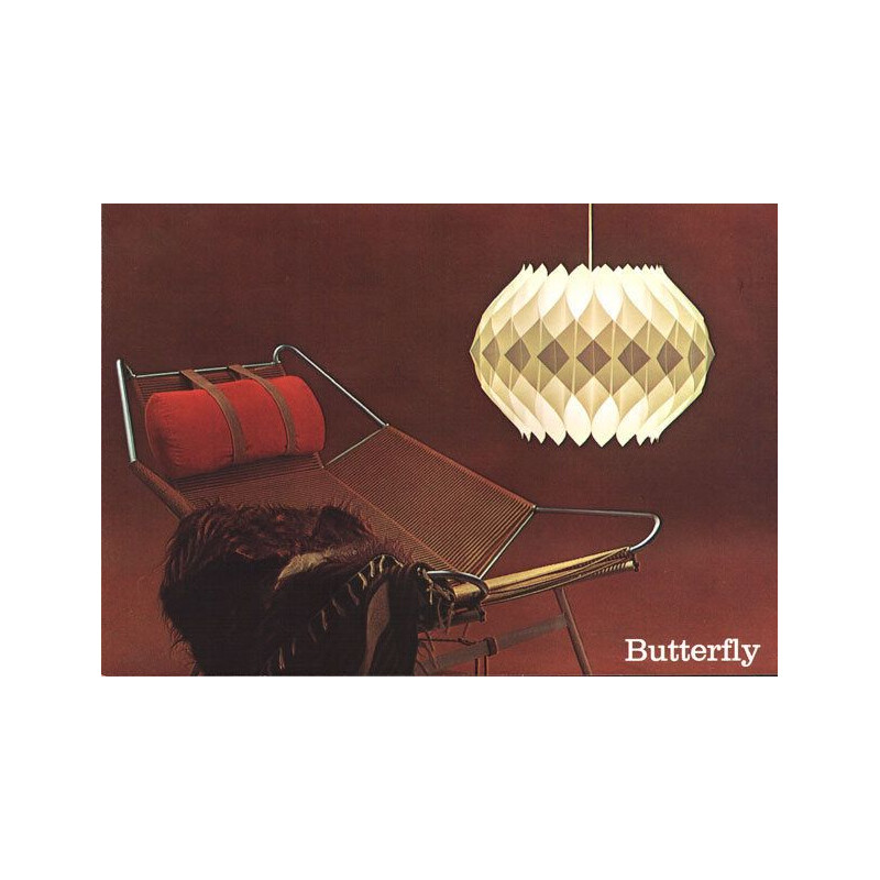Vintage pendant light "Butterfly" by Lars Shiøler for Hoyrup lighting, Denmark 1960s