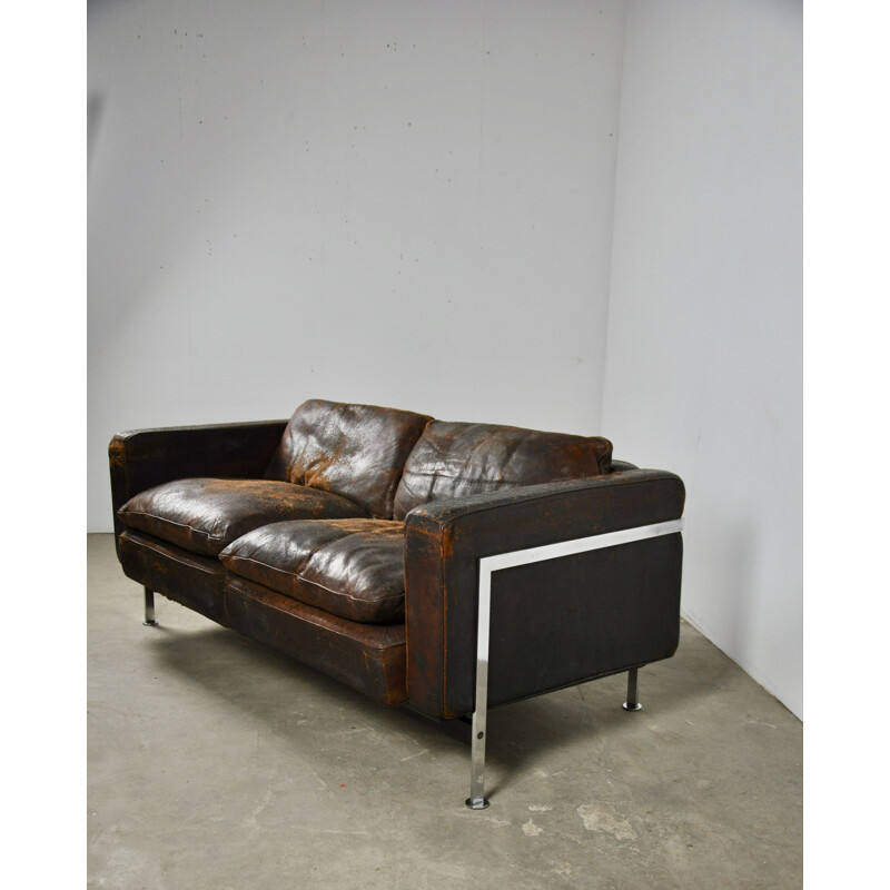 Vintage RH 302 leather sofa by Robert Haussmann for De Sede 1960s