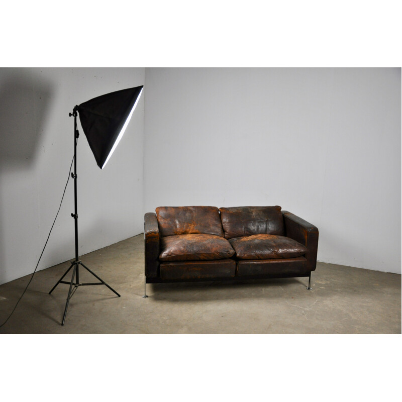 Vintage RH 302 leather sofa by Robert Haussmann for De Sede 1960s