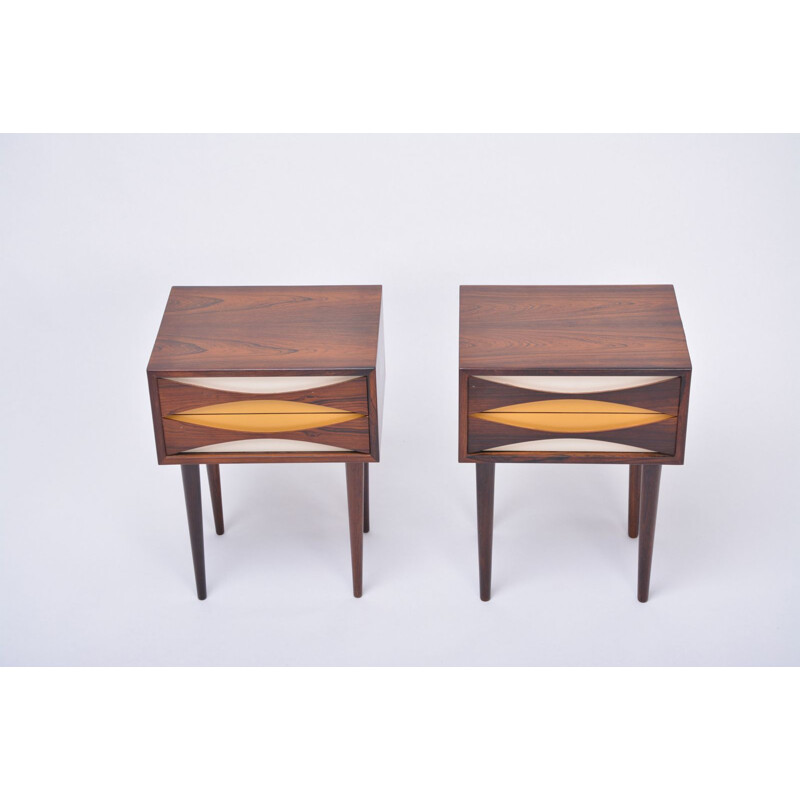 Pair of vintage rosewood night tables by Niels Clausen, 1960