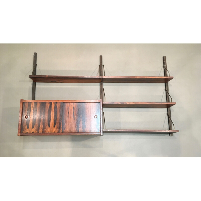 Scandinavian rosewood vintage modular shelf 1950's 