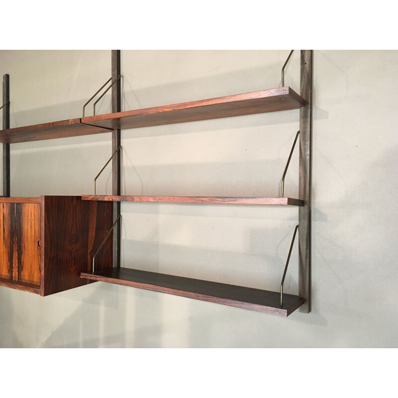 Scandinavian rosewood vintage modular shelf 1950's 