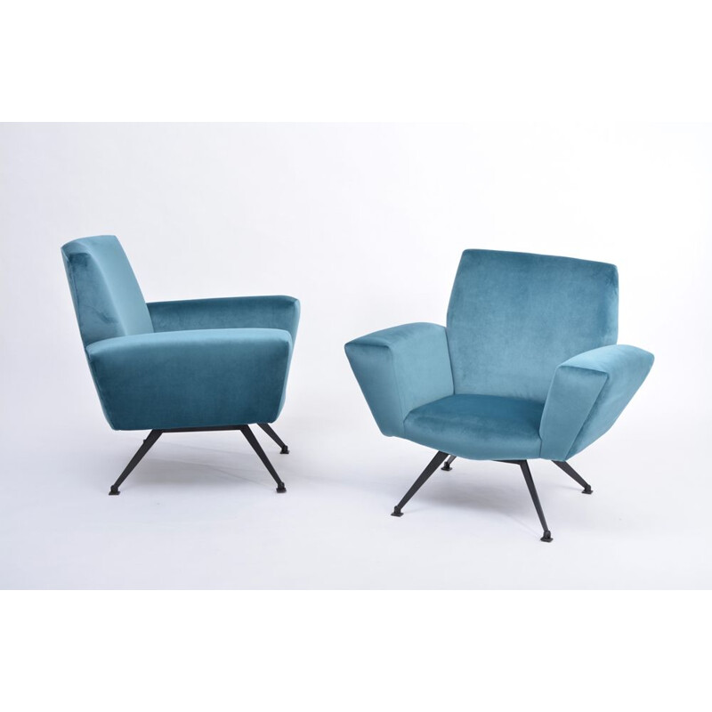 Pareja de sillones italianos vintage modelo 530 de Lenzi, 1950