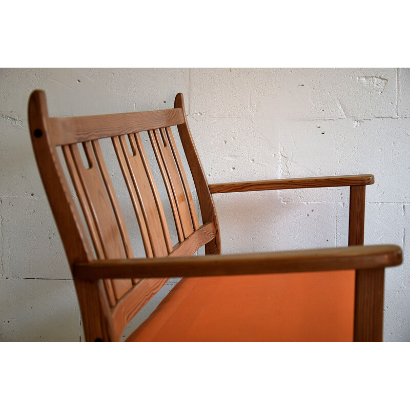 Vintage Two-Seat Bench in pine by Yngve Ekström 