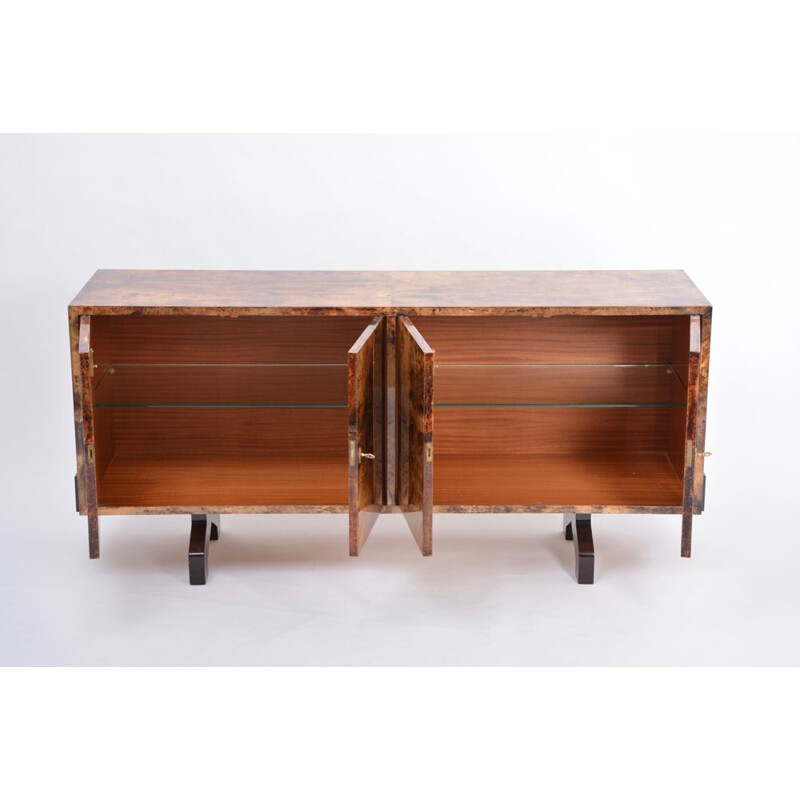Vintage Sideboard in lacquered goat skin by Aldo Tura, Italy, 1970s
