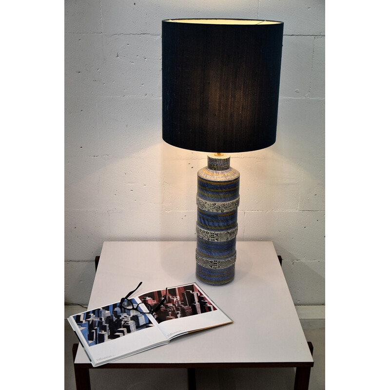 Lámpara de mesa de cerámica vintage de Aldo Londi para Bitossi, Italia