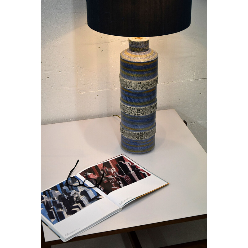 Vintage ceramic table lamp by Aldo Londi for Bitossi, Italy