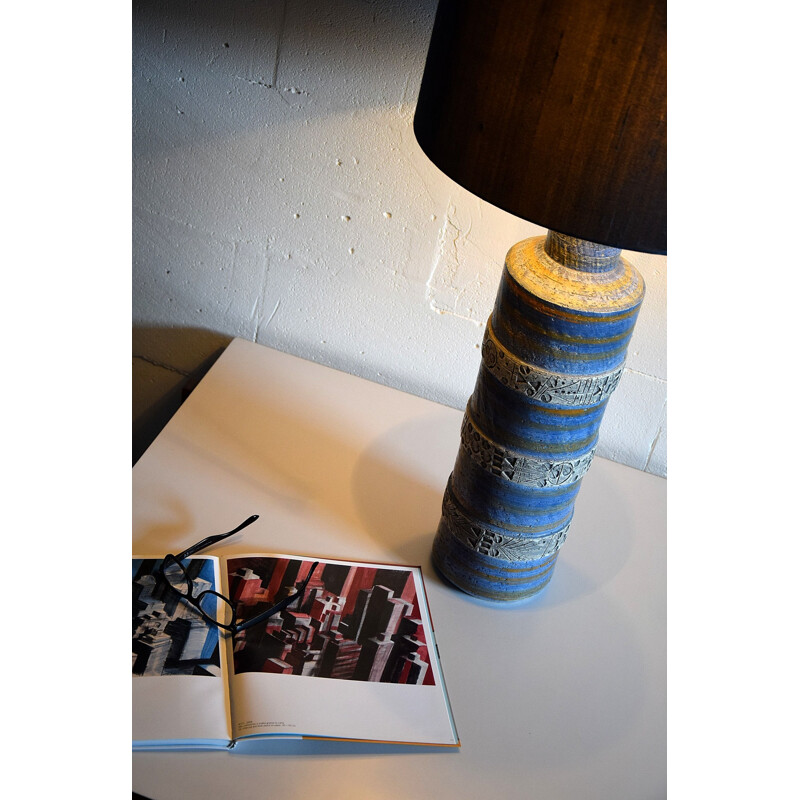 Lampada da tavolo in ceramica vintage di Aldo Londi per Bitossi, Italia