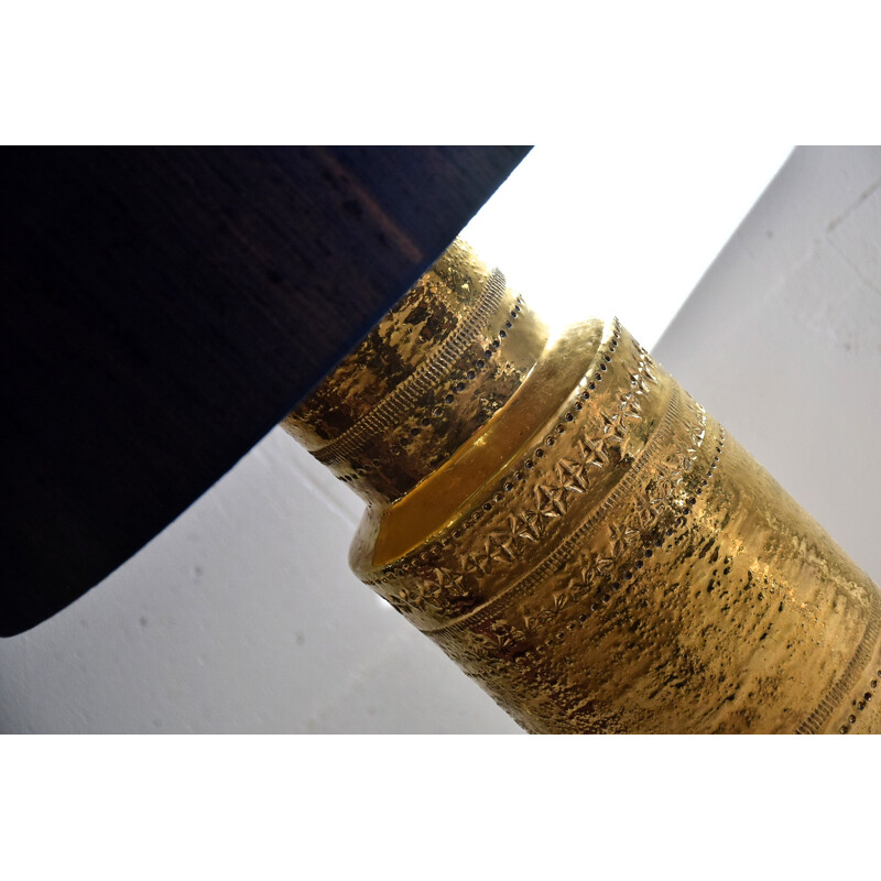 Vintage-Tischlampe aus goldener Keramik von Aldo Londi für Bitossi