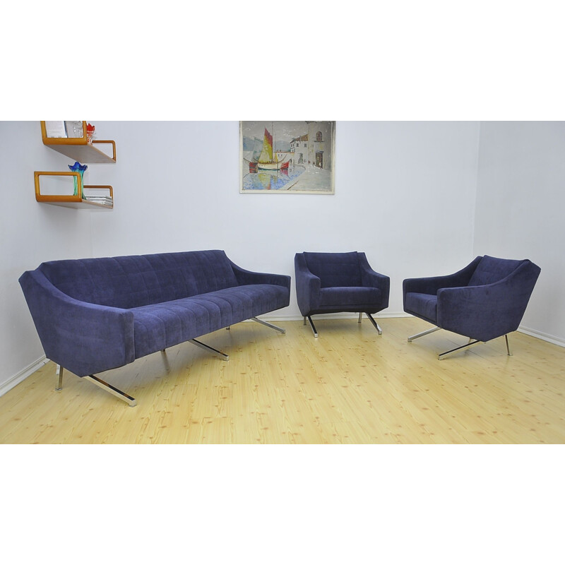 Vintage German Living Room Set Sofa And Armchairs, 1969