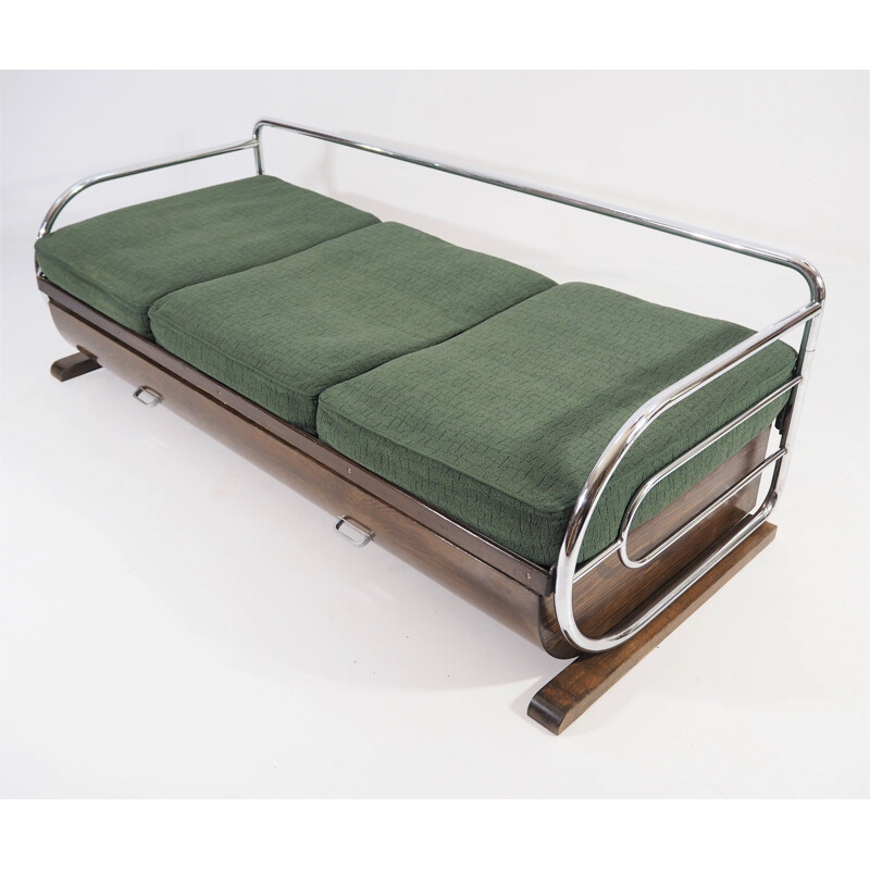 Art deco green vintage sofa