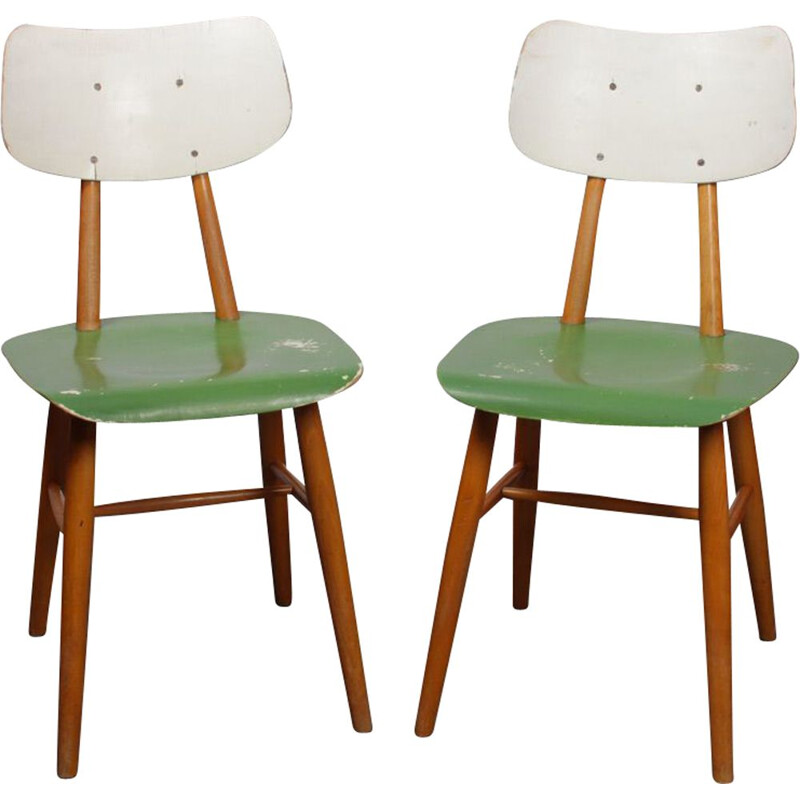 Pair of vintage chairs for Ton, 1960