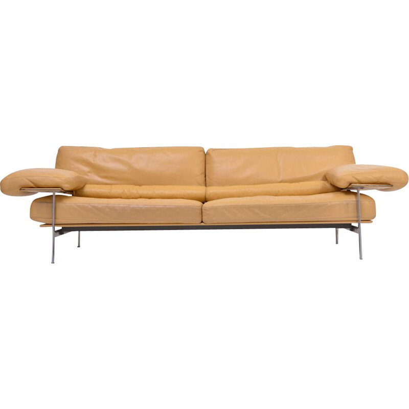 Vintage Diesis sofa in leather by Citterio & Nava for B&B Italia, 1979