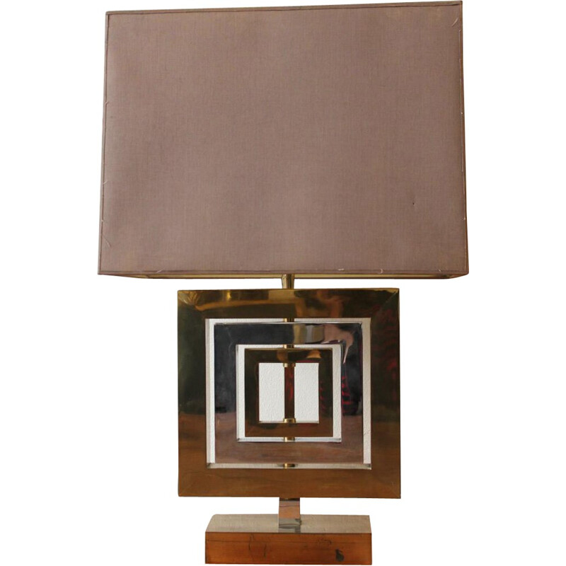 Lampe vintage en laiton et chrome - 1970 