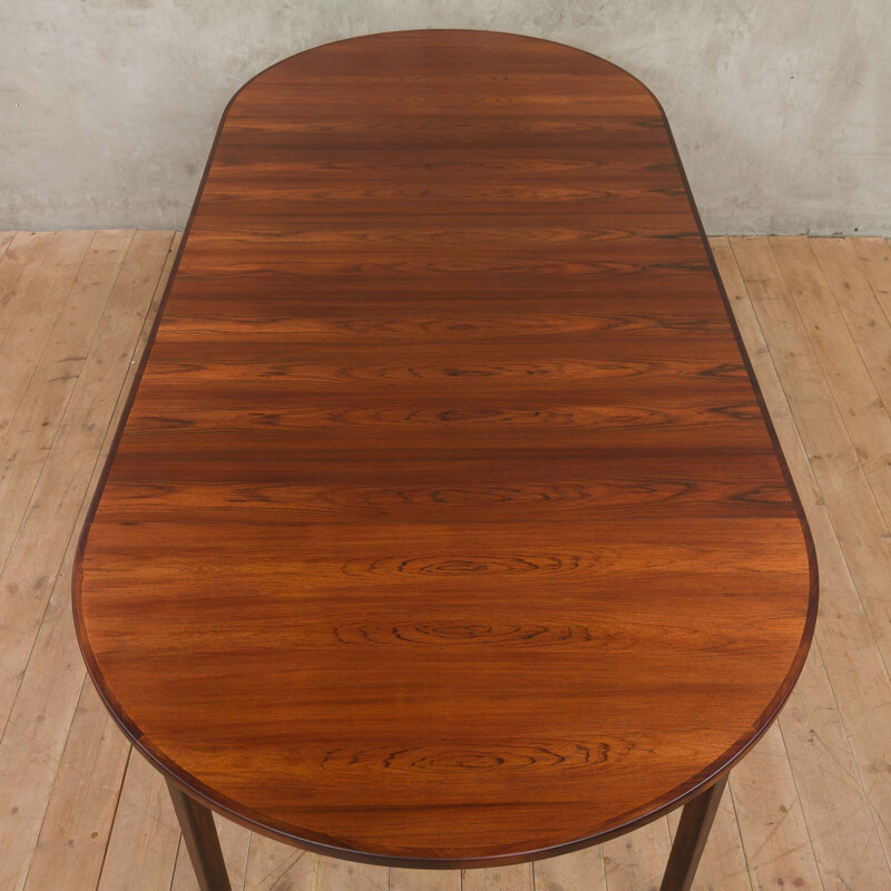 Vintage Danish rosewood extension table with 3 leaves by Skovby