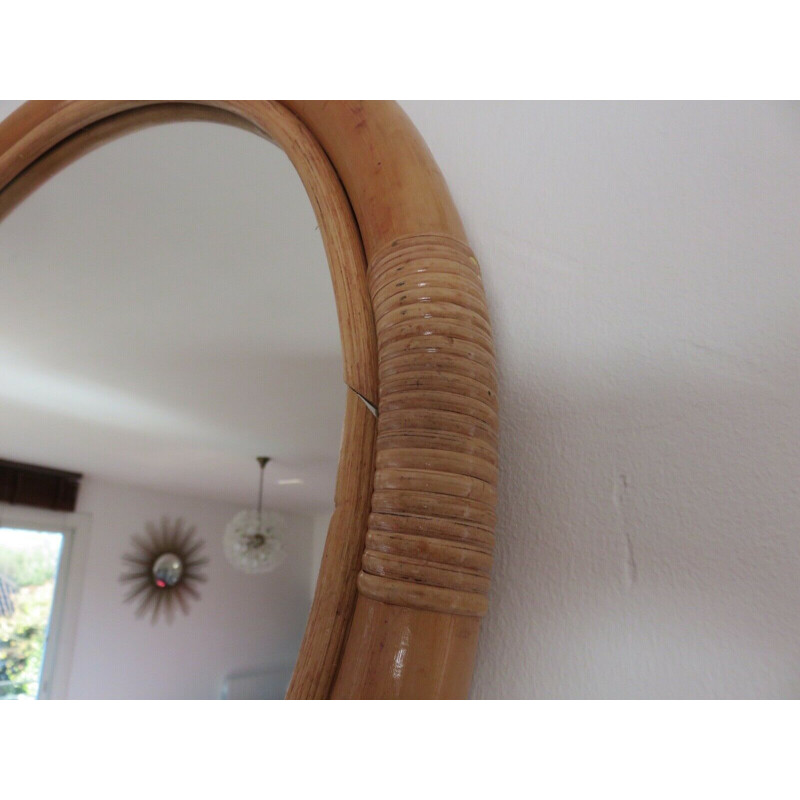 Vintage Italian bamboo mirror 1960