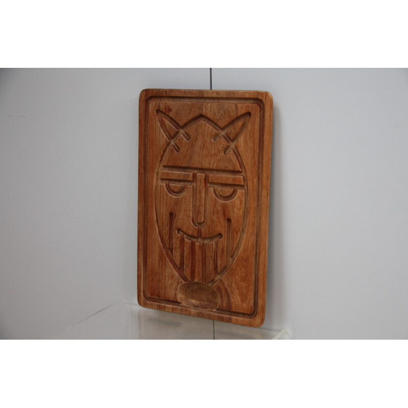 Vintage Skjode Skjern cutting board in teak "Viking" Denmark - 1960