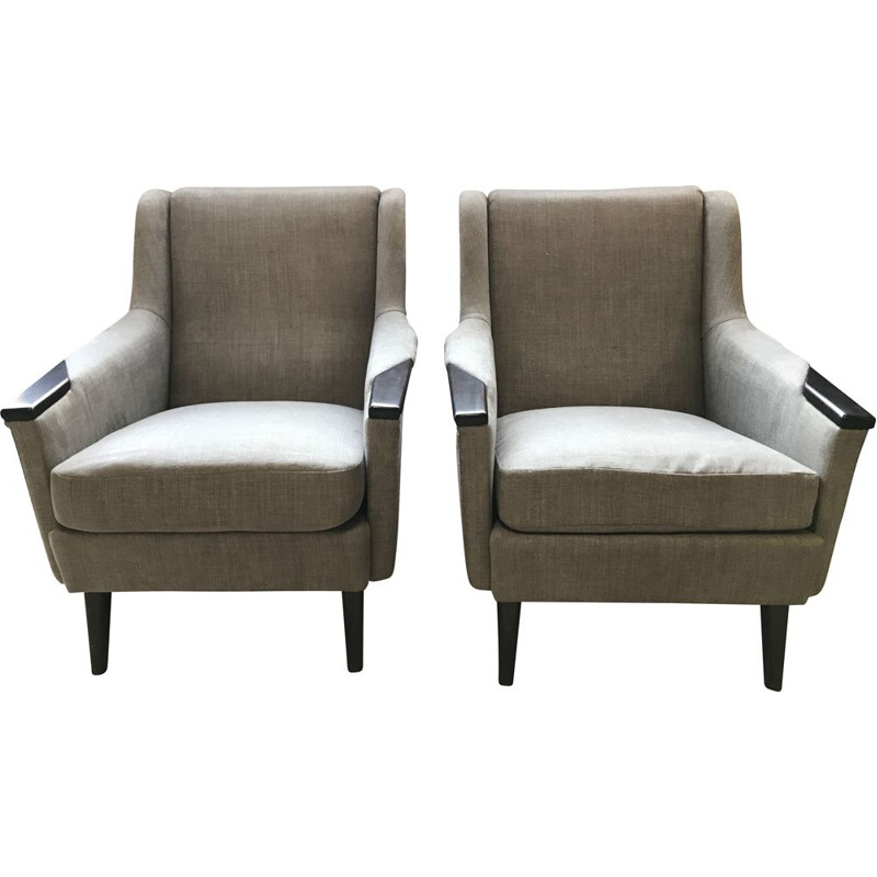 Pair of Scandinavian vintage armchairs by Lani in Malmo 1960