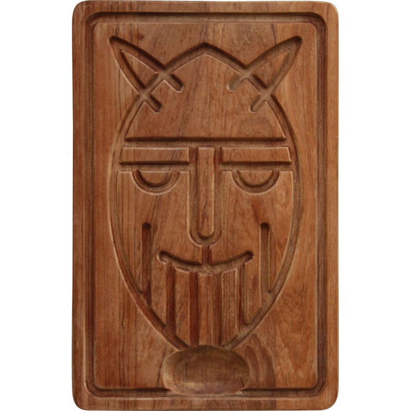 Vintage Skjode Skjern cutting board in teak "Viking" Denmark - 1960