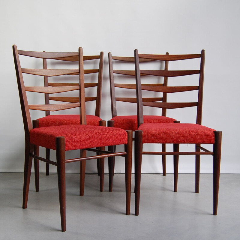 Suite of 4 vintage chairs ST09 by Cees Braakman for Pastoe, 1960s