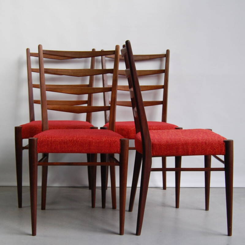 Suite of 4 vintage chairs ST09 by Cees Braakman for Pastoe, 1960s