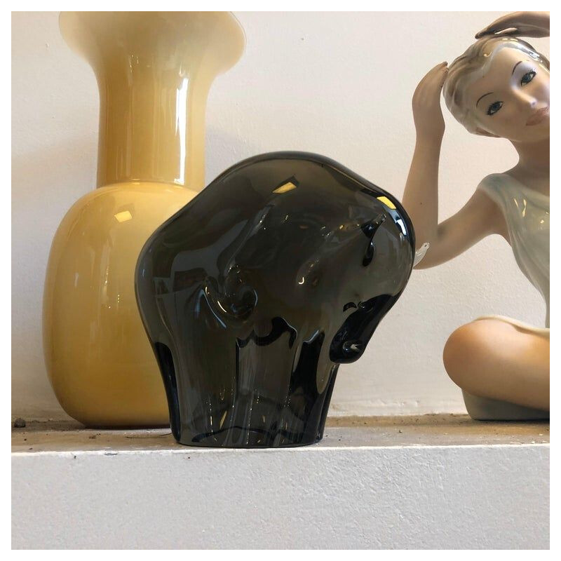 Vintage Brown Murano Glass Bull by Livio Seguso, 1970s