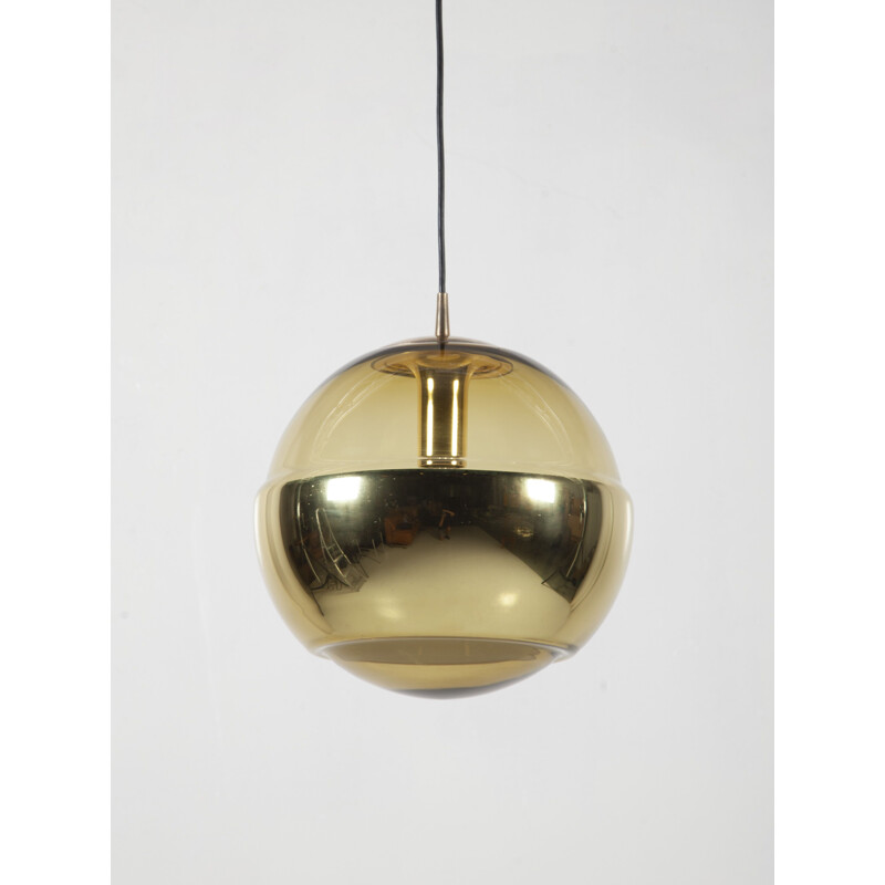 Vintage Brass Globe Pendant Lamp from Peill & Putzler, Germany