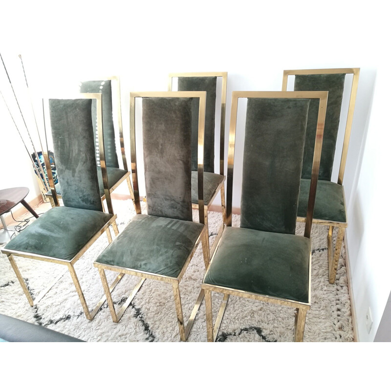 Set of 6 vintage chairs by Michel Mangematin 1970