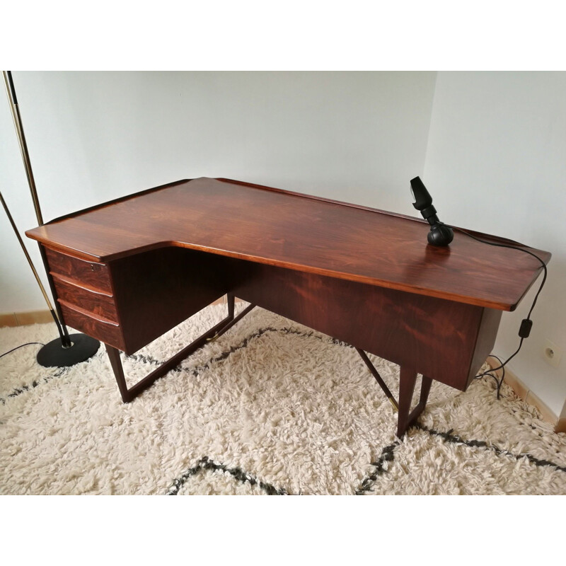 Vintage rosewood desk by Peter Lovig Nielsen for Hedensted Mobelfabrik