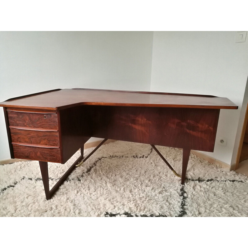 Bureau vintage en palissandre par Peter Lovig Nielsen pour Hedensted Mobelfabrik