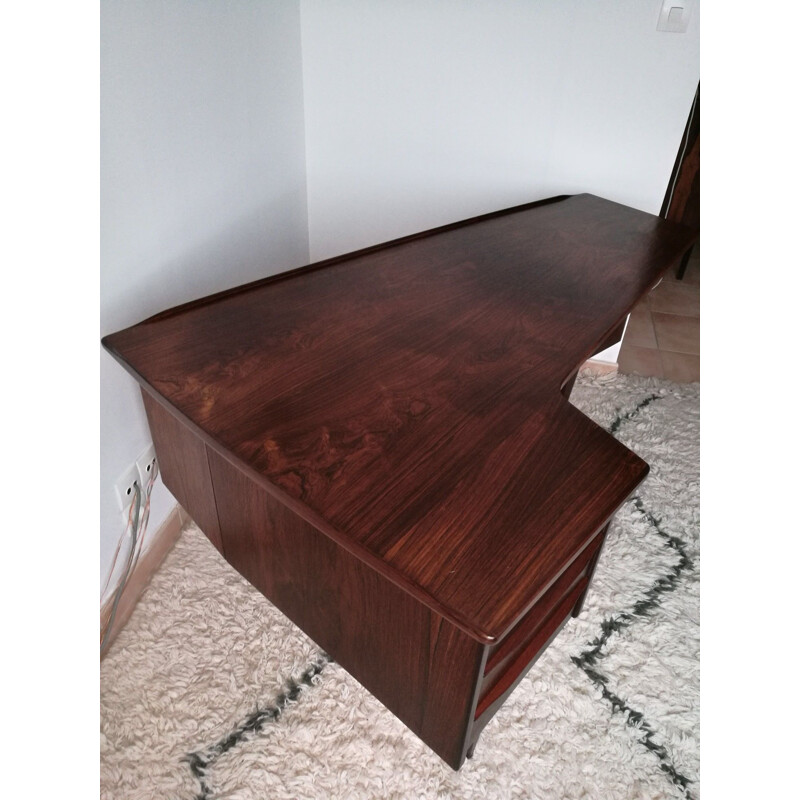 Vintage rosewood desk by Peter Lovig Nielsen for Hedensted Mobelfabrik