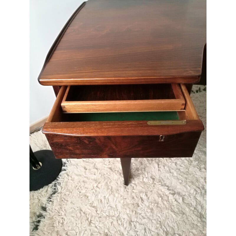 Vintage rosewood desk by Peter Lovig Nielsen for Hedensted Mobelfabrik