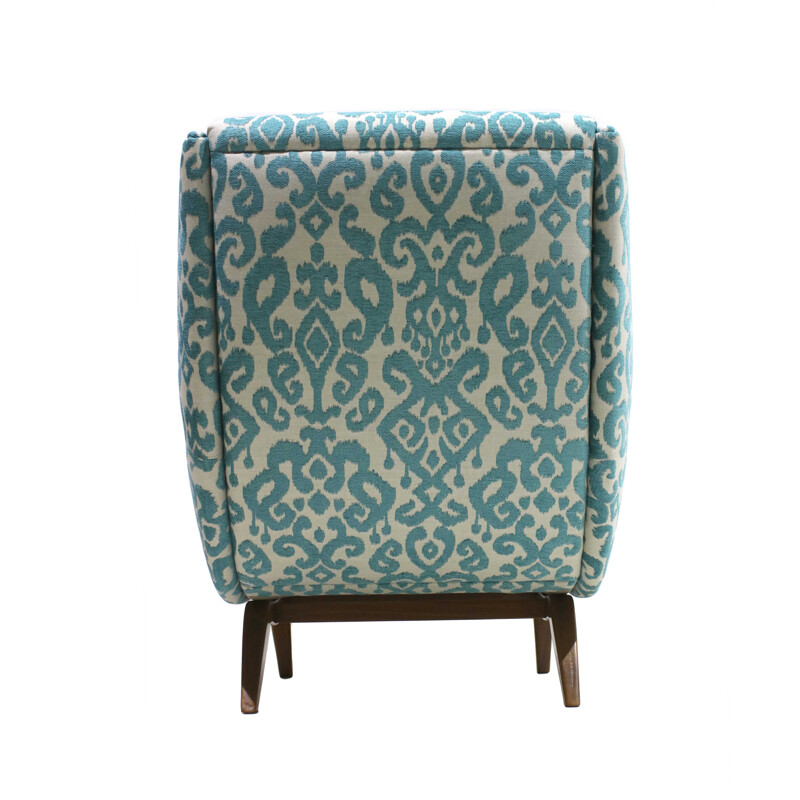 Vintage blue armchair by Illum Wikkelsø for Søren Wiladsen