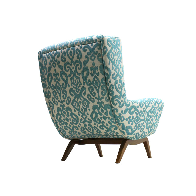 Vintage blue armchair by Illum Wikkelsø for Søren Wiladsen