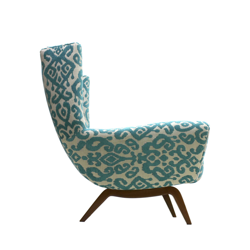 Vintage blue armchair by Illum Wikkelsø for Søren Wiladsen