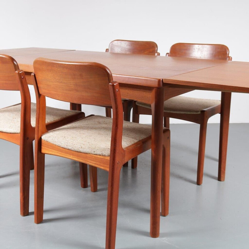 Vintage teak dining set by Henning Kjaernulf for Vejle Stole, Denmark 1960