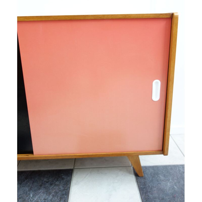 Vintage pink & black sideboard by Jiroutek 1960