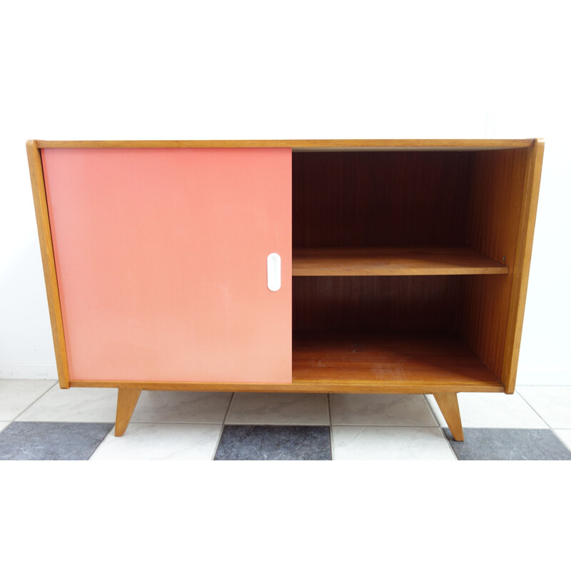 Vintage pink & black sideboard by Jiroutek 1960