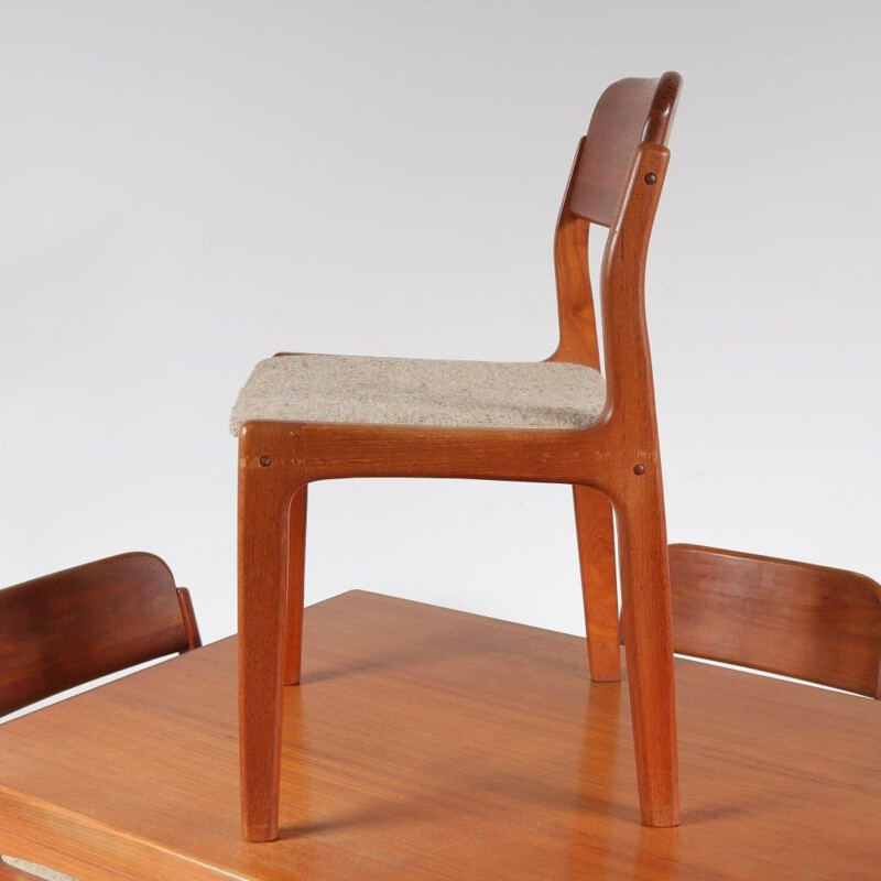 Vintage teak dining set by Henning Kjaernulf para Vejle Stole, Dinamarca 1960